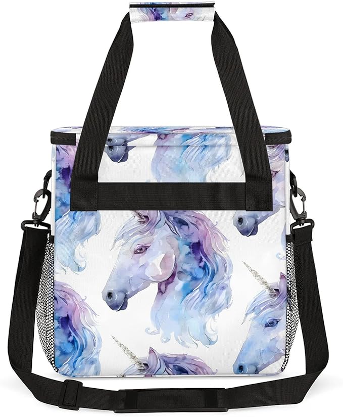 Unicorn Coffee Maker Carring Bag Large Insulated Storage Organizer Case Tote Bags with Shoulder Strap for Travel Work Picnic