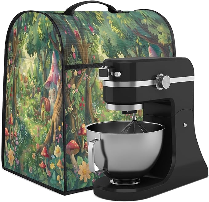 Kitchen Aid Mixer Cover Forest Castle Tree Stand Mixer Cover Compatible with 6-8 Quarts Stand Mixers Dust Covers with Zipper Pocket Foldable Washable Kitchen Aid Organizer Bag