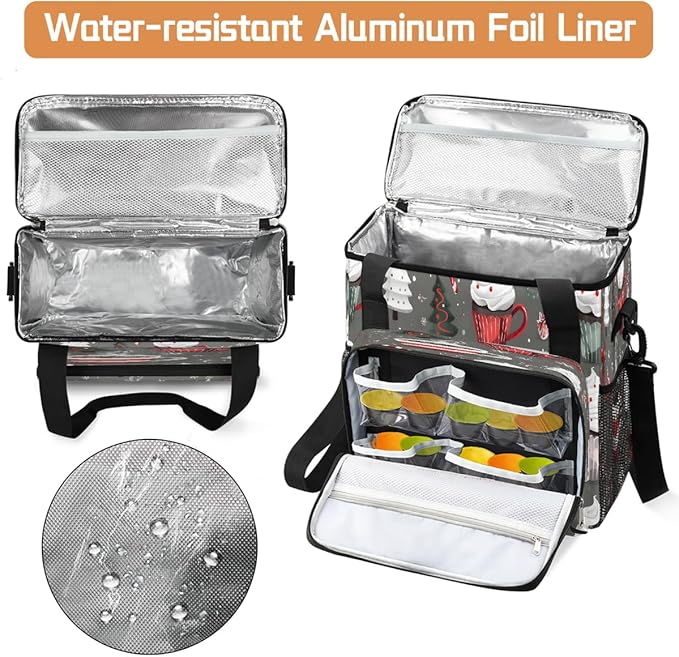 Christmas (606) Coffee Maker Carring Bag Travel Carrying Storage Tote Bag Compatible with Keurig K-Mini or K-Mini Plus Portable Single Serve Coffee Brewer Case with Pockets for K-cup Pods