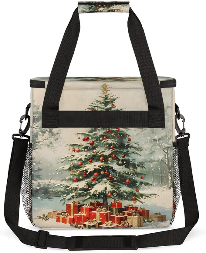 Dreamy Tree Coffee Maker Carrying Bag Christmas Festivals Travel Storage Bag Compatible with K-Mini or K-Mini Plus Single Serve Coffee Brewer Carrying Case with Multiple Pockets &amp Shoulder Strap