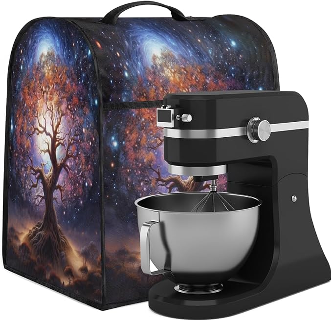 cfpolar Kitchen Aid Mixer Cover Compatible with 6-8 Quarts Tree Of Life Starry Sky Stand Mixer Cover Kitchen Aid Mixers Accessories Appliance Organizer Bag Dust Covers with Zipper Pocket