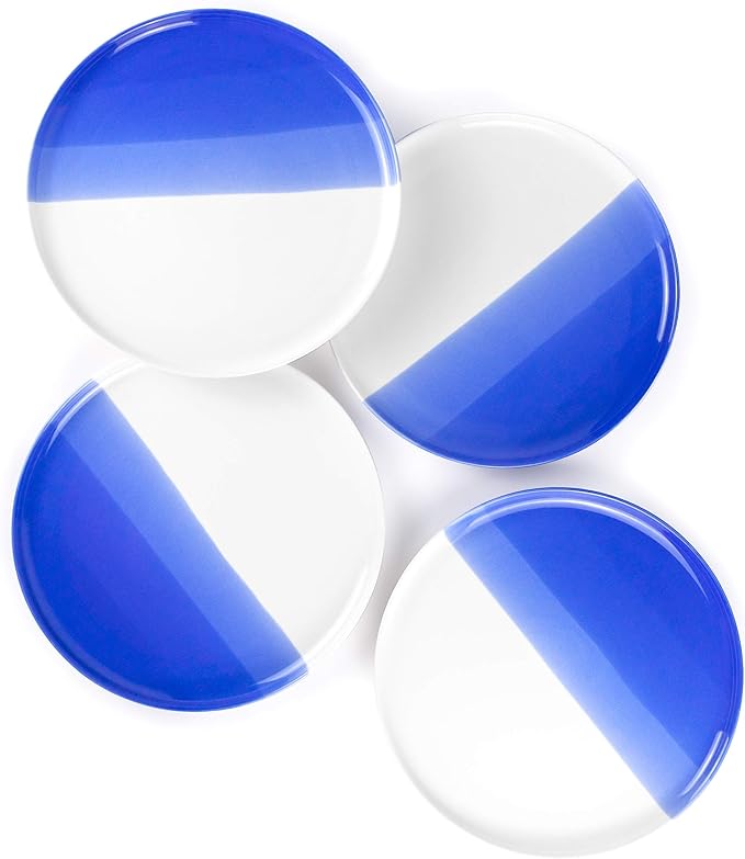 Ombre Dinner Plates Oia Blue - 10.25 inch Porcelain Plates Set Ceramic Plate Set of 4 - Ombre Dinnerware Collection - Oia Plates