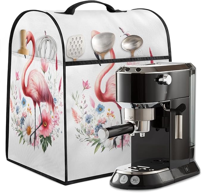 cfpolar Kitchen Aid Mixer Cover Compatible with 6-8 Quarts Pink Flamingo Flower Stand Mixer Cover Kitchen Aid Mixers Accessories Appliance Organizer Bag Dust Covers with Zipper Pocket