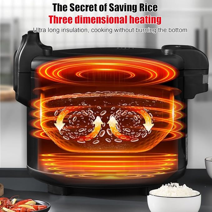 Commercial Rice CookerHousehold Large Stainless Steel Rice Cookerwith Ceramic Glaze Non Stick Inner PotMeasuring Cup &amp Scoop Rice Cooker10L-1600W10L-1600W