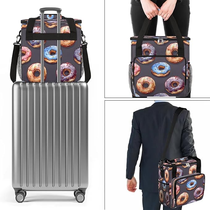 Chocolate Donuts Coffee Maker Carrying Bag for Keurig K-Mini or K-Mini Plus Storage Portable Coffee Maker Travel Bag