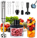 Immersion 8 in 1 Hand Blender 25 Speed &amp Turbo Mode Handheld Blenders Electric Sitck Blender with Beaker Chopper Milk Frother Frother Grinder and Mixer