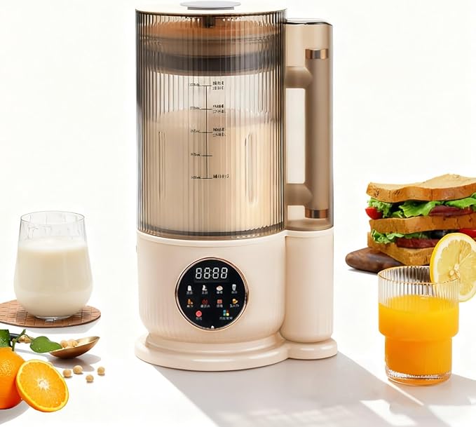 8-in-1 Automatic Soy Milk Maker 50.72oz Nut milk maker blender for Almond/Oat/Soy Milk Juice Milkshake Rice Paste glass blender with LED Display Auto Clean 24H Delay Start &amp 12H Keep Warm
