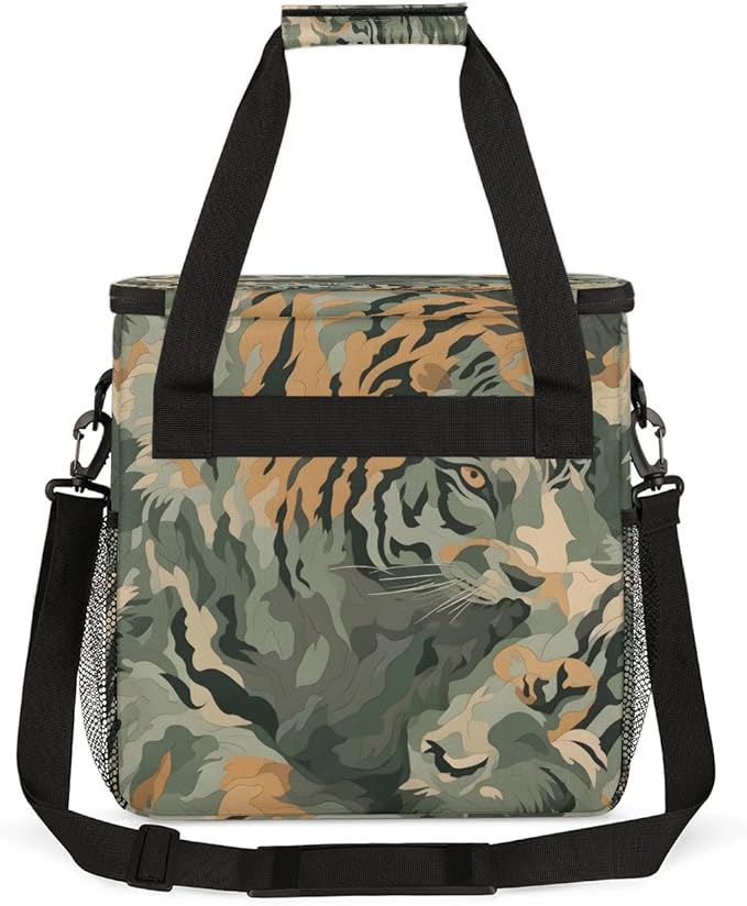 Abstract Camouflage Tiger Coffee Maker Carrying Bag for Keurig K-Mini or K-Mini Plus Storage Portable Coffee Maker Travel Bag