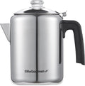 Elite Gourmet EC008 Classic Stovetop Coffee PercolatorGlass Clear Brew Progress KnobCool-Touch HandleCordless Serve8-CupStainless Steel(Pack of 12)