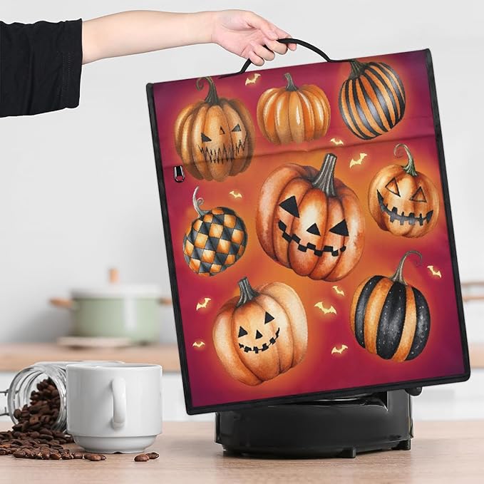 cfpolar Kitchen Aid Mixer Cover Compatible with 6-8 Quarts Halloween Bats Funny Pumpkin Stand Mixer Cover Kitchen Aid Mixers Accessories Appliance Organizer Bag Dust Covers with Zipper Pocket