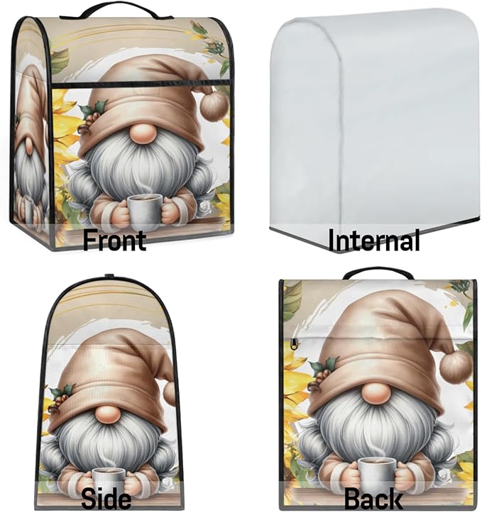 cfpolar Kitchen Aid Mixer Cover Compatible with 6-8 Quarts Flower Dwarf Sunflower Stand Mixer Cover Kitchen Aid Mixers Accessories Appliance Organizer Bag Dust Covers with Zipper Pocket