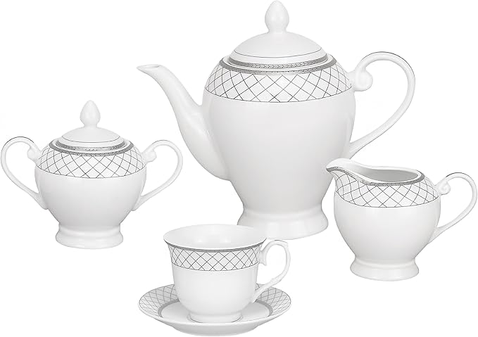 Lorren Home Trends 57-Piece Porcelain Dinnerware Set Verona Service for 8