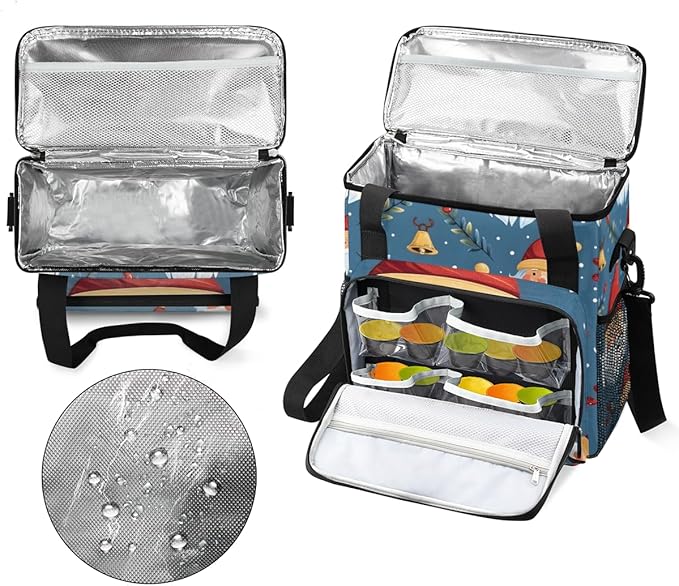 Abstract Santa Claus Coffee Maker Carrying Bag Graffiti Santa Claus Travel Storage Bag Compatible with K-Mini or K-Mini Plus Single Serve Coffee Brewer Carrying Case with Pockets &amp Shoulder Stra