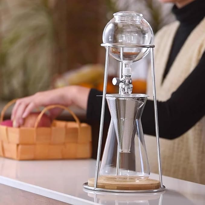 Yosoo Dripper Hand Brew Coffee Maker Premium Borosilicate Glass Adjustable Flow Valve Ideal for Home and Office Use