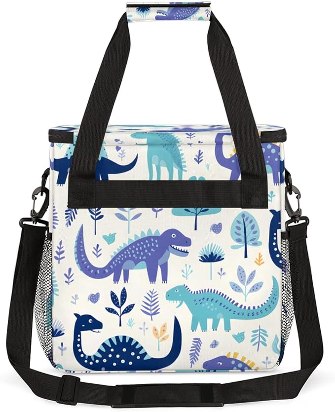Cartoon Dinosaur Coffee Maker Carrying Bag Portable Travel Storage Tote Bag Compatible with K-Mini or K-Mini Plus Single Serve Coffee Brewer Carrying Case with Multiple Pockets &amp Shoulder Strap
