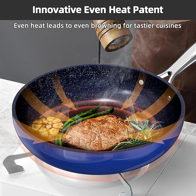 Nuwave Lux 13pc Forged Lightweight Cookware Set PFAS Free Healthy G10 Duralon Ceramic Coating Ultra Non-Stick Stay-Cool Handles Works on All Cooktops &amp Induction Ready