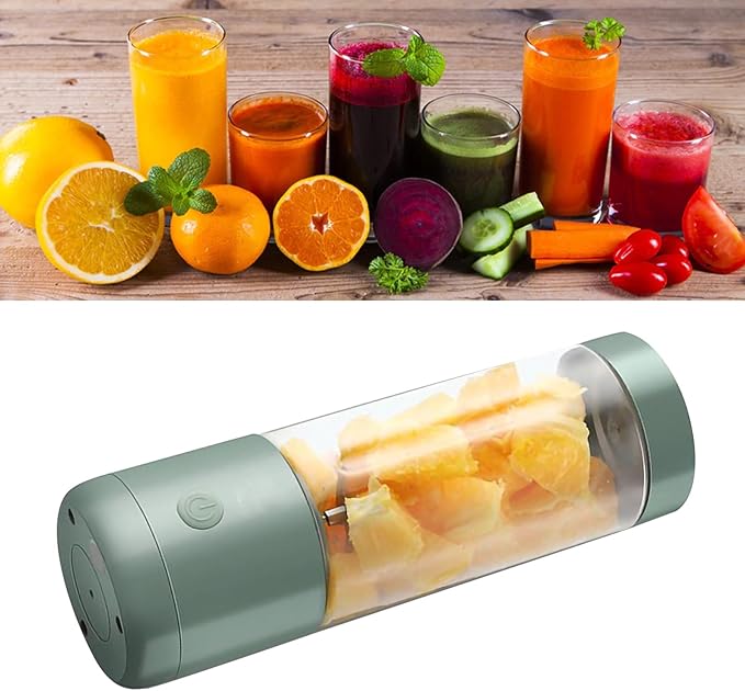 Zerodis Portable Blender High Speed Rotation Multifunctional USB Electric Juicer for Home Travel 400ml Juice Extractor with travel blender for fruits and vegetables (Double-edged)