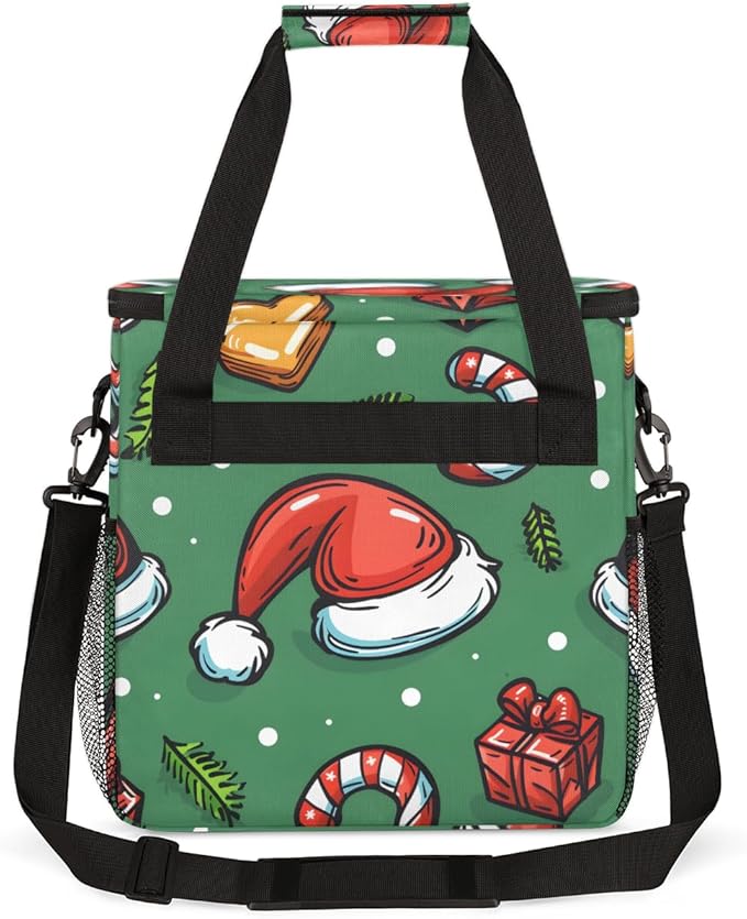 Christmas Hat Coffee Maker Carrying Bag Cute Hat Travel Storage Bag Compatible with K-Mini or K-Mini Plus Single Serve Coffee Brewer Carrying Case with Multiple Pockets &amp Shoulder Strap