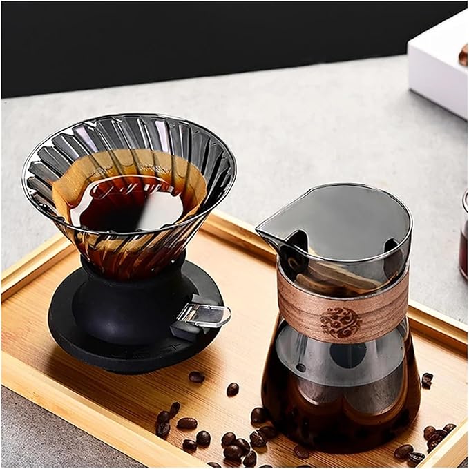 Immersion Coffee Dripper Switch Pour Over Dripper Immersion Dripper Switch Coffee Maker Glass Coffee Filters V02 Set(BlackFilter Cup)