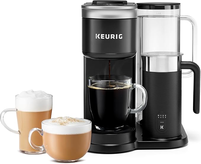 Keurig K155 Office Pro &amp K-Cafe SMART Single Serve K-Cup Pod Coffee Maker Latte &amp Cappuccino Maker 60 oz Silver &amp Black