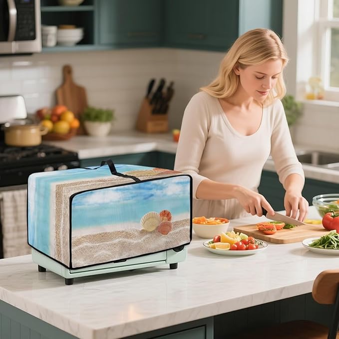 Toaster Oven Heat-Resistant Modern Toaster Oven Heavy Duty Microwave Cover with Storage Side Pockets Protects from Appliances Spills Stain Shell