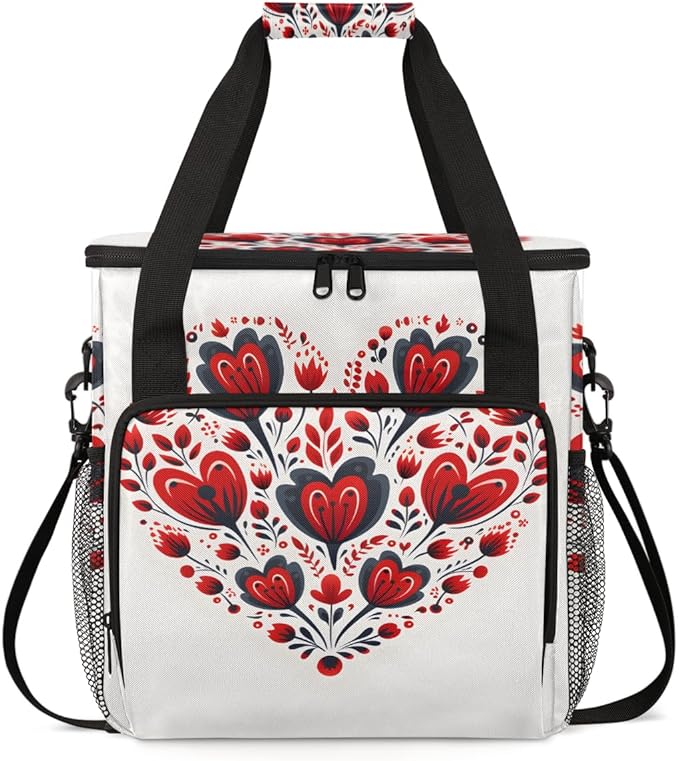 Mandala Heart Coffee Maker Carrying Bag Portable Travel Storage Tote Bag Compatible with K-Mini or K-Mini Plus Single Serve Coffee Brewer Carrying Case with Multiple Pockets &amp Shoulder Strap