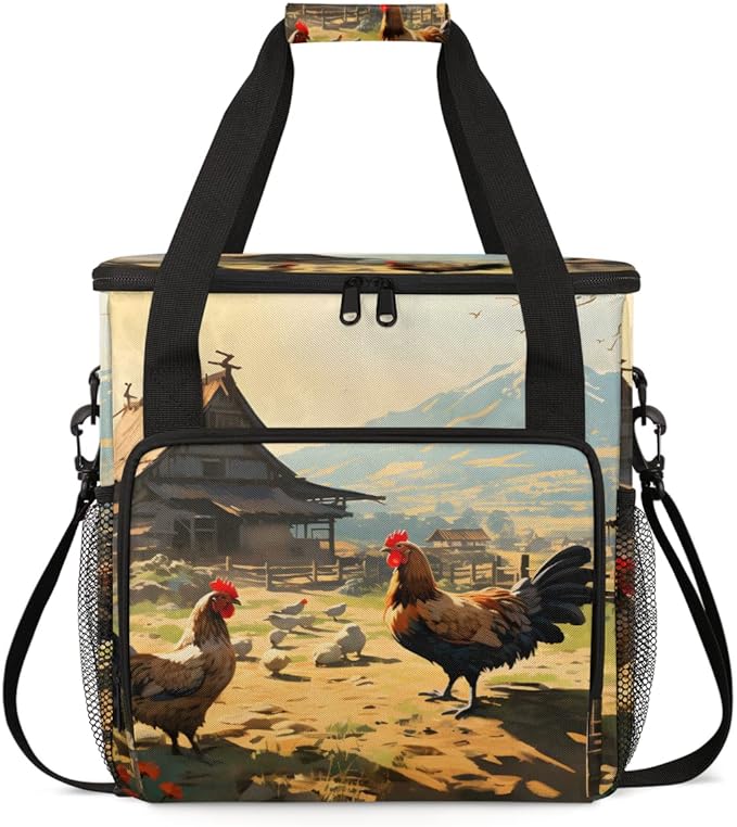 Cock Rooster Coffee Maker Carrying Bag Portable Travel Storage Tote Bag Compatible with K-Mini or K-Mini Plus Single Serve Coffee Brewer Carrying Case with Multiple Pockets &amp Shoulder Strap