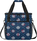 Christmas Snowflakes Coffee Maker Carrying Bag Modern Snowflakes Travel Storage Bag Compatible with K-Mini or K-Mini Plus Single Serve Coffee Brewer Carrying Case with Pockets &amp Shoulder Strap