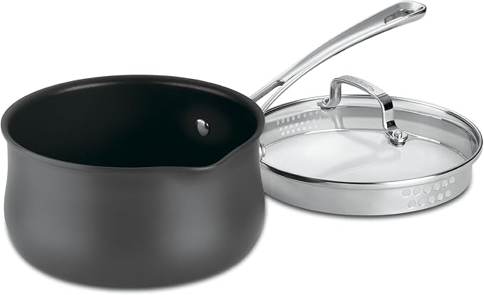 Cuisinart Contour Hard Anodized 2-Quart Pour Saucepan with CoverBlack