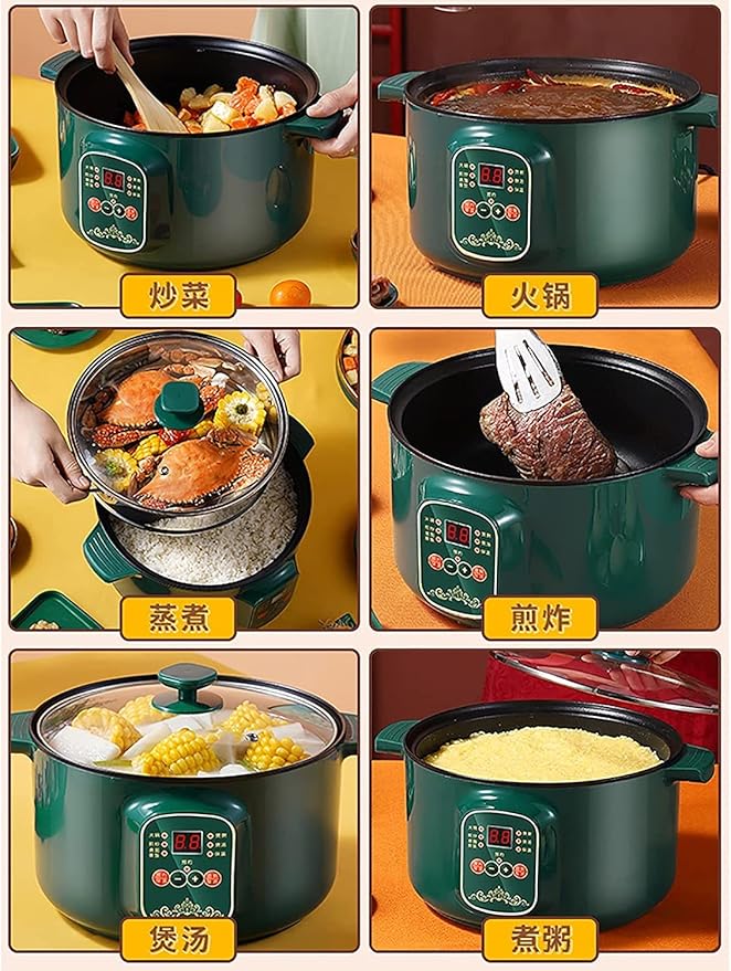 Rice Cooker Household Multifunctional All-in-one Rice Cooker/Frying Pan/Wok/Soup Pot Steam Healthy Food &amp Vegetables (B 3.6L) (A 1.6L)