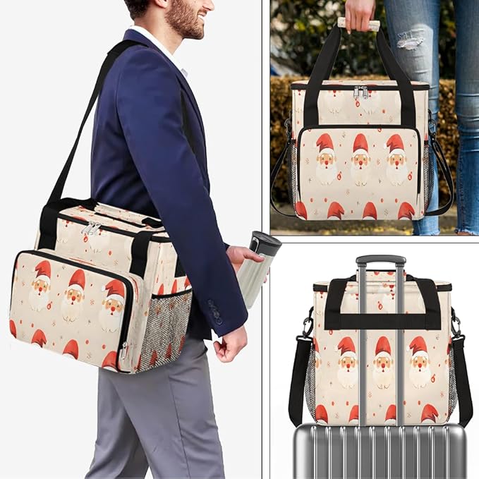 Christmas (684) Coffee Maker Carring Bag Travel Carrying Storage Tote Bag Compatible with Keurig K-Mini or K-Mini Plus Portable Single Serve Coffee Brewer Case with Pockets for K-cup Pods