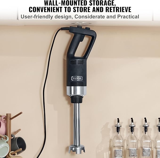 VEVOR 500W 12 Inch Heavy Duty Hand Mixer Variable Speed Stick Mixer with 304 Stainless Steel Blade Multi-Purpose Portable Mixer for Soup Smoothie Puree Baby Food