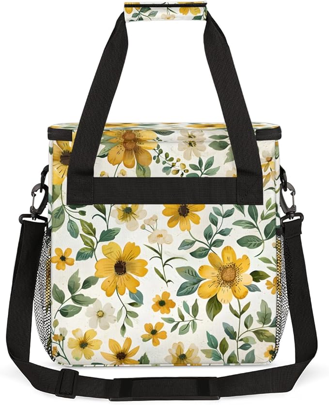 Flamboyant Flower Coffee Maker Carrying Bag Portable Travel Storage Tote Bag Compatible with K-Mini or K-Mini Plus Single Serve Coffee Brewer Carrying Case with Multiple Pockets &amp Shoulder Strap
