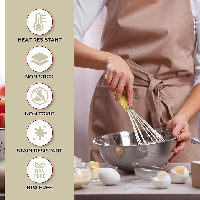 Kaluns 50 PCS Silicone Kitchen Utensils Set Complete Kitchen Set - 800°F Heat Resistant Non-Stick Premium Cooking Utensils W Wooden Handles - Can Opener Masher Turner Silicone Spatula Set