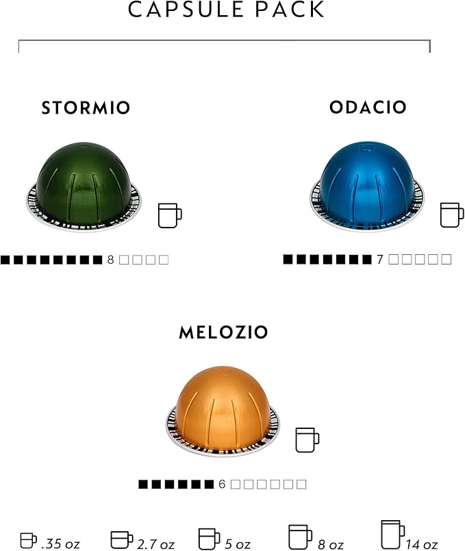 Nespresso Vertuo Plus Coffee and Espresso Maker by Breville Grey + Nespresso Capsules Vertuo Line