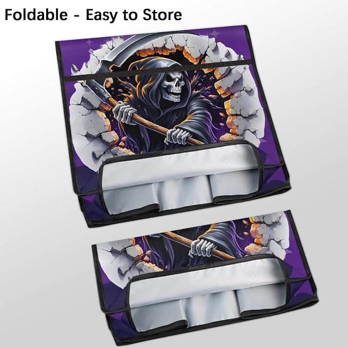 cfpolar Kitchen Aid Mixer Cover Compatible with 6-8 Quarts Halloween Grim Reaper Skull Stand Mixer Cover Kitchen Aid Mixers Accessories Appliance Organizer Bag Dust Covers with Zipper Pocket