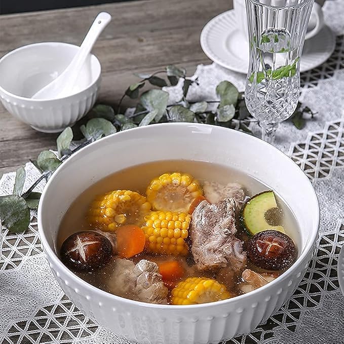 Dinnerware Sets Dish Set19 PcssPorcelain Tableware Set with Plates and BowlsWhite Ceramic Dinner SetMicrowave and Dishwasher Safe(