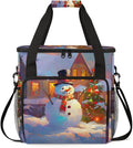 Christmas Snowman Coffee Maker Carrying Bag Abstract Snowman Travel Storage Bag Compatible with K-Mini or K-Mini Plus Single Serve Coffee Brewer Carrying Case with Multiple Pockets &amp Shoulder St