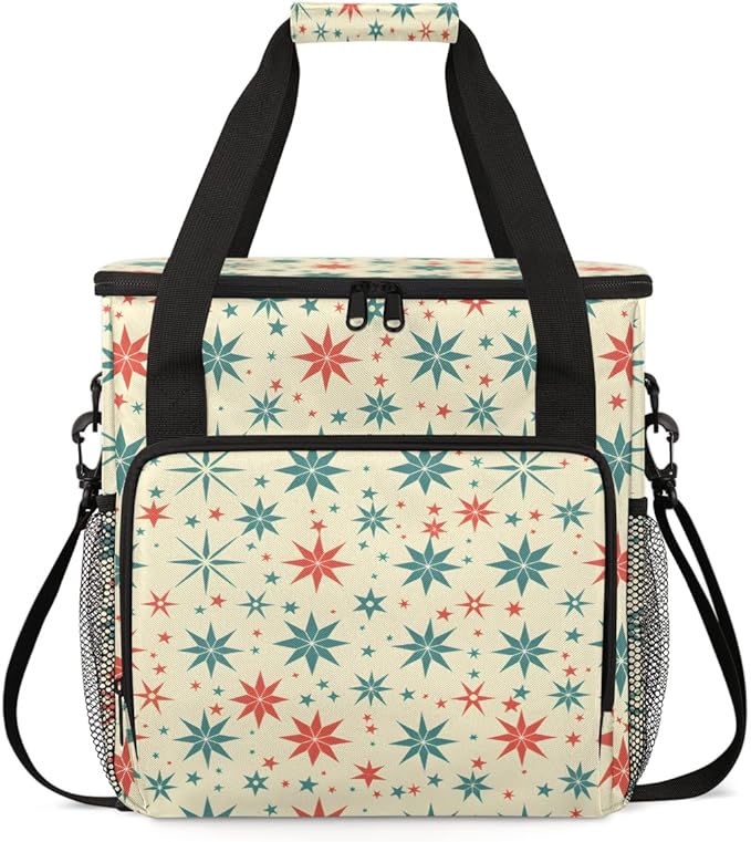 Christmas Snowflakes Coffee Maker Carrying Bag Cartoon Snowflakes Travel Storage Bag Compatible with K-Mini or K-Mini Plus Single Serve Coffee Brewer Carrying Case with Pockets &amp Shoulder Strap