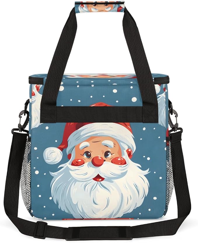 Cute Santa Claus Coffee Maker Carrying Bag Graffiti Santa Claus Travel Storage Bag Compatible with K-Mini or K-Mini Plus Single Serve Coffee Brewer Carrying Case with Pockets &amp Shoulder Strap