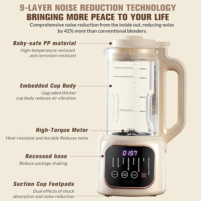 54oz Nut Milk Maker Machine11 in 1 Automatic Soy Milk Maker Blender for Homemade Soy Almond Oat Coconut Plant Based Milks Milkshake and Juice with 24H Delay Start/6H Keep Warm/Auto Clean White