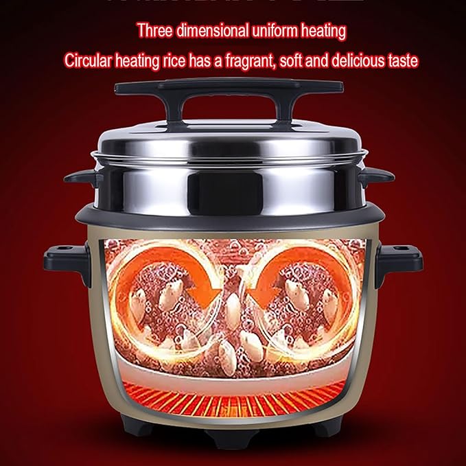 Rice Cooker/Commercial Large Capacity Rice Cooker with Food Steamer/Non-Stick Inner Potfor Restaurant/Hotel/Canteen/Construction Site Rice CookerOne Color-13L-2000W