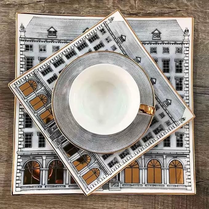 24Piece Dinnerware Sets Square Dinnerware Sets Scratch Resistant Microwave Oven Dishwasher Safe