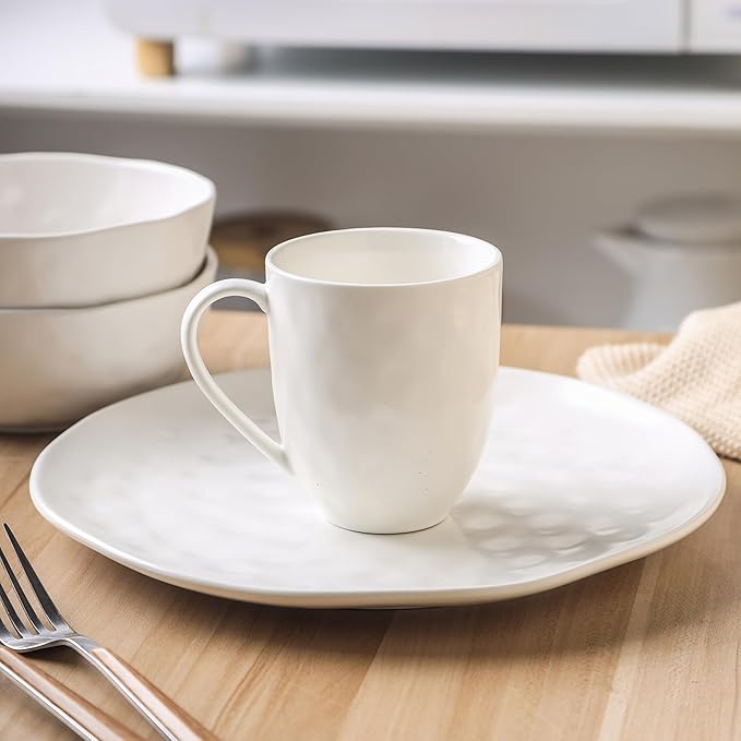 Stone lain Ivy Porcelain Dinnerware Set 24-Piece Service for 6 White