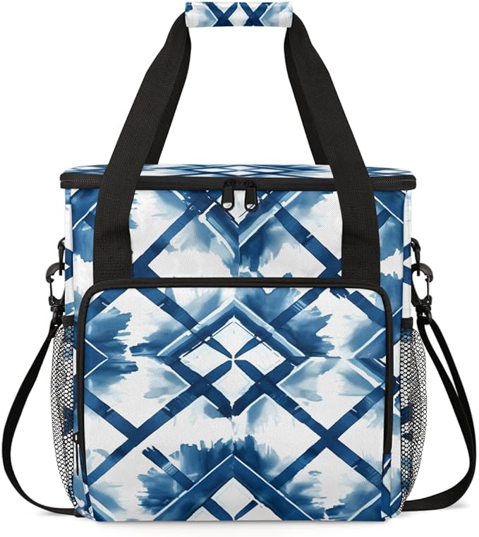 Colorful Spray Coffee Maker Carrying Bag Blurred Mandala Travel Storage Bag Compatible with K-Mini or K-Mini Plus Single Serve Coffee Brewer Carrying Case with Multiple Pockets &amp Shoulder Strap