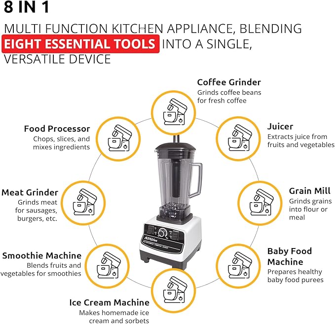 ALDKitchen Commercial Blender | Electric Mixer | Portable Juice Maker | 110V