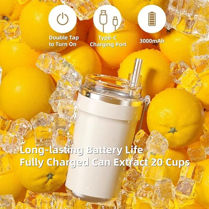 Velytycheon Shaved Ice Juice Cup Portable BlenderMultifunctional Cordless JuicerRechargeable Mini Travel CupPersonal Smoothie Blenders with Leakproof-Lid for Office Gym Camping Travel (450ML A)