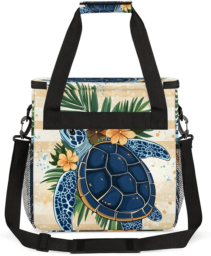 Sea Turtle Coffee Maker Travel Bag Animals Insulated Grocery Bag Travel Picnic Leakproof Cooler Bags With Shoulder Strap
