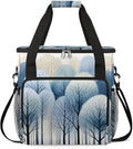 Forest Pattern Coffee Maker Carrying Bag Compatible with K-Mini or K-Mini Plus Portable Single Cup Coffee Maker Case with Pockets for K Cup Pods
