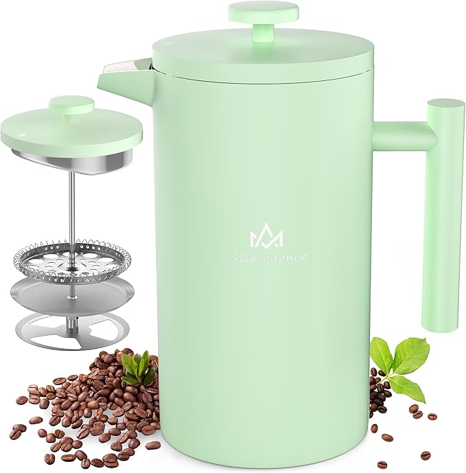 French Press Coffee Maker 50OZ Double Wall Vacuum Insulated 304 Stainless Steel for Home Camping and Office
